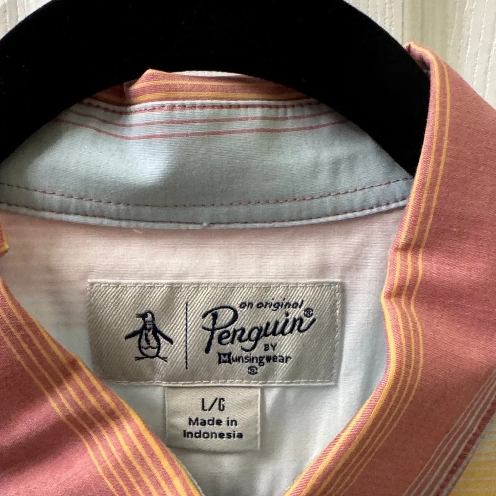 Original Penguin Men's Multicolor Striped Button Down Shirt - Picture 2 of 4